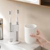Toothbrush Holder Makeup Brush Storage Rack with Anti-Slip Base 360-Degree Rotatable Bathroom Toothbrush Storage Rack