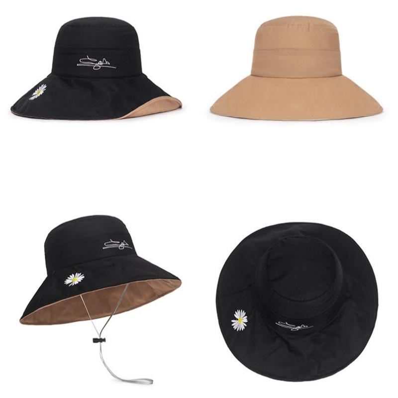 Northwood Летняя двухсторонняя широкополая пляжная шляпа с вышитым цветком, женская солнцезащитная шляпа, ветрозащитная веревочная шляпа-тент