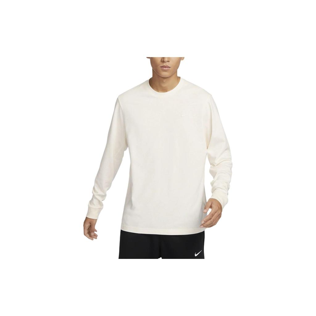 Nike Solid Color Crew Neck Casual Long Sleeve T-Shirt Men Tops Beige FB8586-030