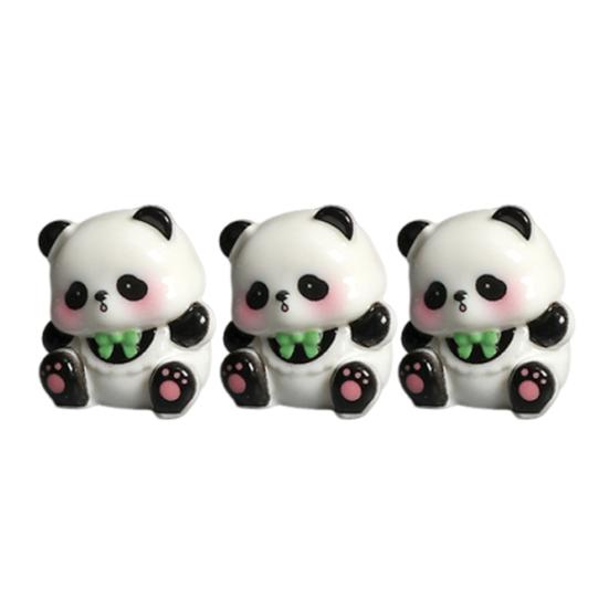 3 Pcs Mini Panda Figurines, Cute Resin Panda Fairy Garden Accessories, Cartoon Tiny Animals Cake Topper for DIY Craft, Aquarium, Car