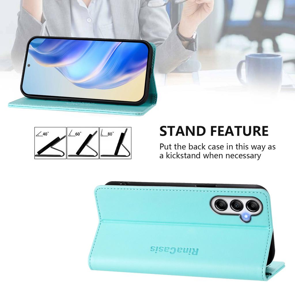 For Samsung Galaxy A34 5G Leather Case RINACASIS RC01 Phone Cover with RFID Blocking Wallet Stand