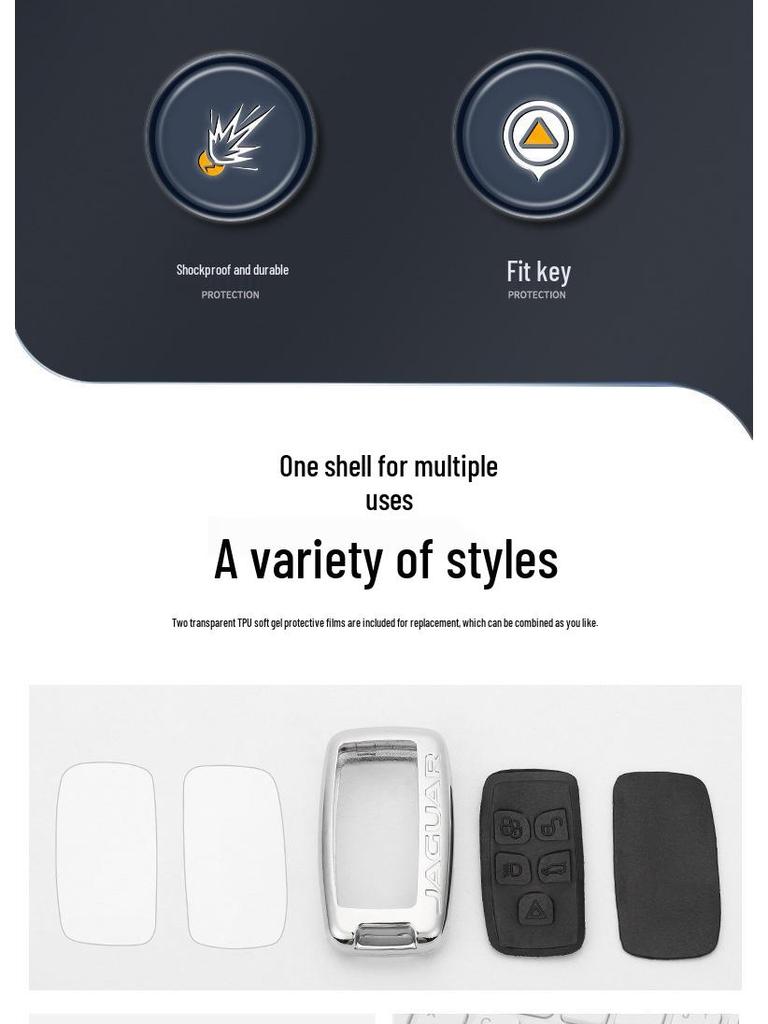 Чехол для ключа Jaguar: Совместимо с моделями XEL, XFL, F-Pace, XJL, XF, XE, F-Type 2022 – Роскошная сумка с пряжкой-ракушкой