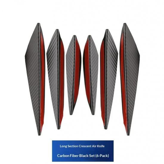 6Pcs Car Front Bumper Lip Decoration Diffuser Splitter Fins Body Spoiler Canards Valence Chin Car Tuning Canard Decor