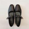Inner Height Increase Mary Jane Single Shoes Grape Mother Same Soft-Soled Soft Leather Women'S Shoes One-Word Buckle With Small Mouth, Leather Shoe
