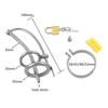 Клетка целомудрия с длинными звуками, трубка, замок для члена, нержавеющая сталь, серебро