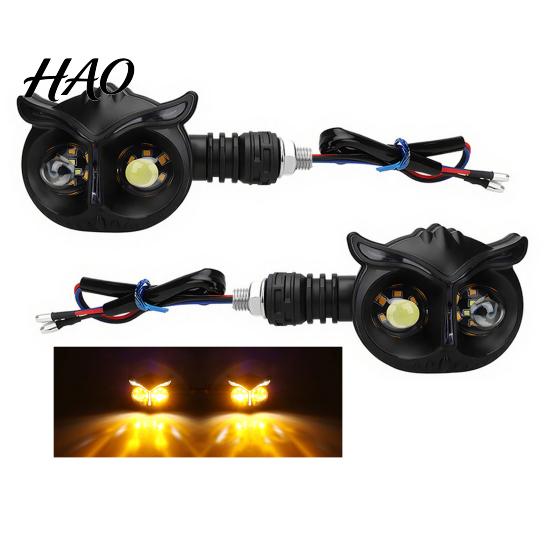 Led Daytime Running Lights Motorcycle Turn Signal Lights, Owl Shaped LED 12v Waterproof Driving Modified Indicator Light for Most 12V Motorcycles SUVs