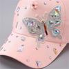 Elegant Crystal Baseball Hat for Women Breathable Sun Protective Hat with Butterfly Design for Vacation Spring Headwear