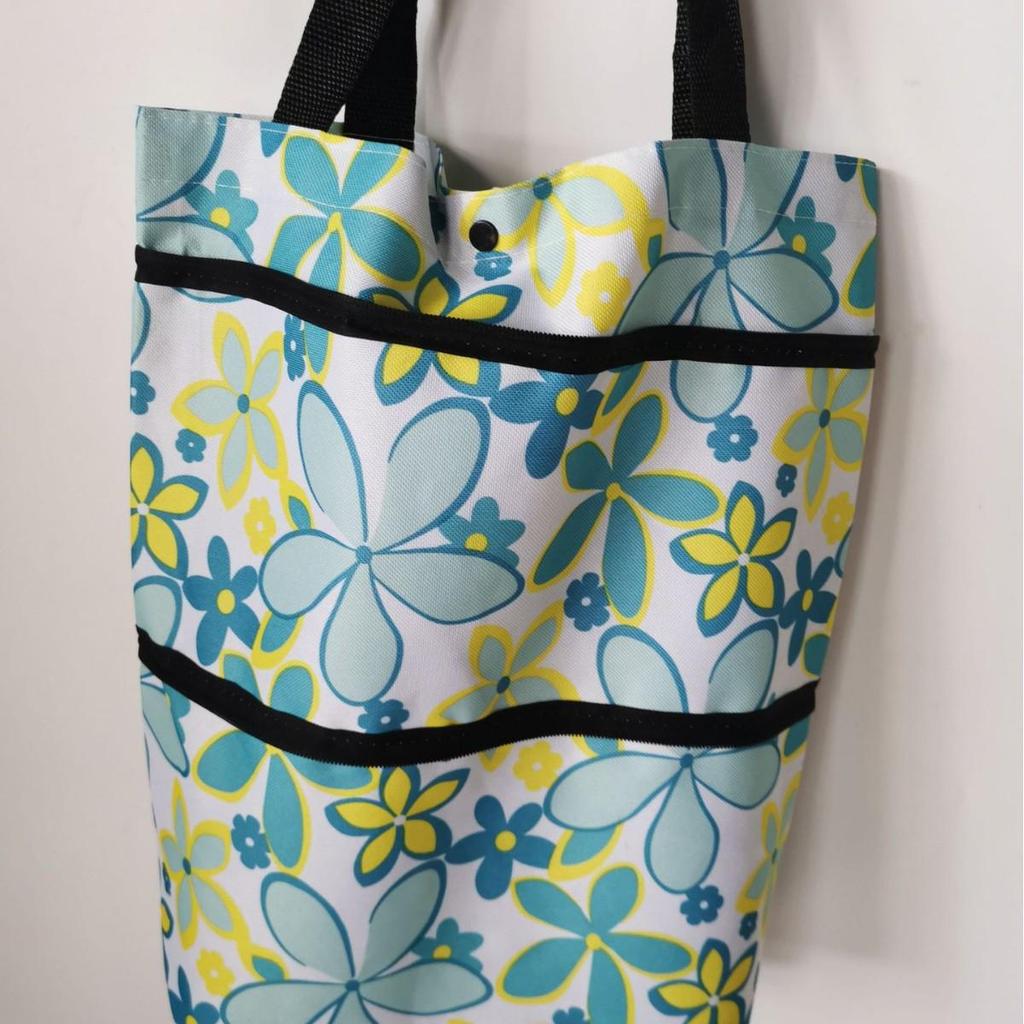 Складная полиэстеровая тележка для покупок на колесах - Портативная сумка-тележка