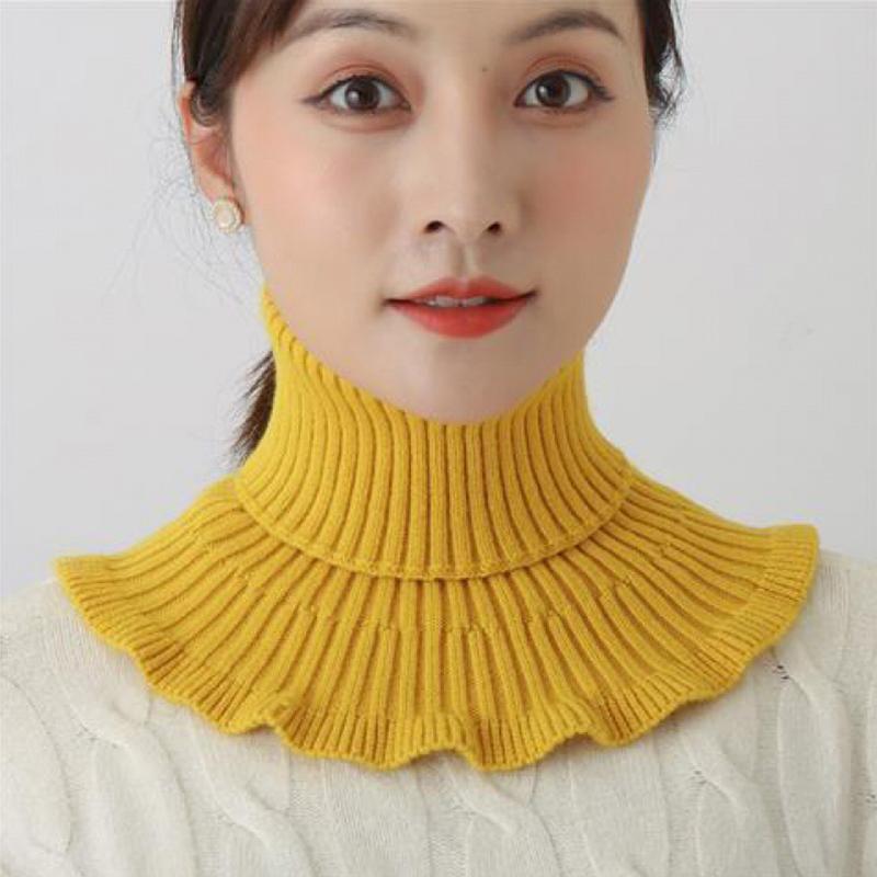 Women Warm Windproof Winter Knitted Fake Collar Turtleneck Knitted False Fake Collar