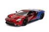Jada 99725 Hollywood Rides 2017 Ford GT Spider-Man Figure, 124 Scale, Red/Blue