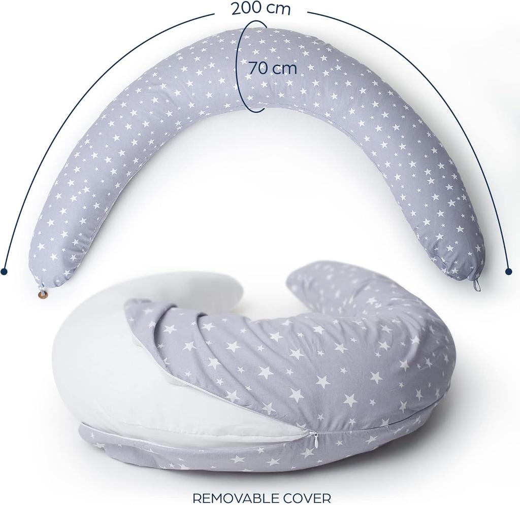 2-in-1 Nursing Pillow Pregnancy Pillow Side Sleeper Pillow for Baby, Pregnancy Pillow with Inner Cushion and Cotton Nursing Pillow Cover
