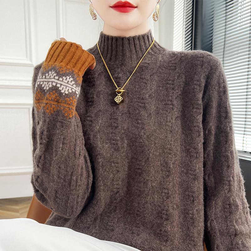 Женский кашемировый свитер Qinghe кашемир 30% кашемир 70% шерсть осенне-зимний кашемировый пуловер утолщенный мягкий и теплый