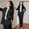Женский приталенный профессиональный костюмный набор - Элегантный формальный блейзер-двойка