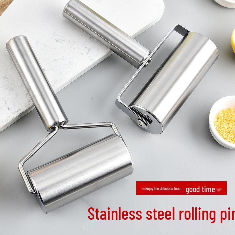 Двусторонний stainless steel скалка: Экономичная скалка для теста и пельменей с ручкой из массива дерева для использования одной рукой