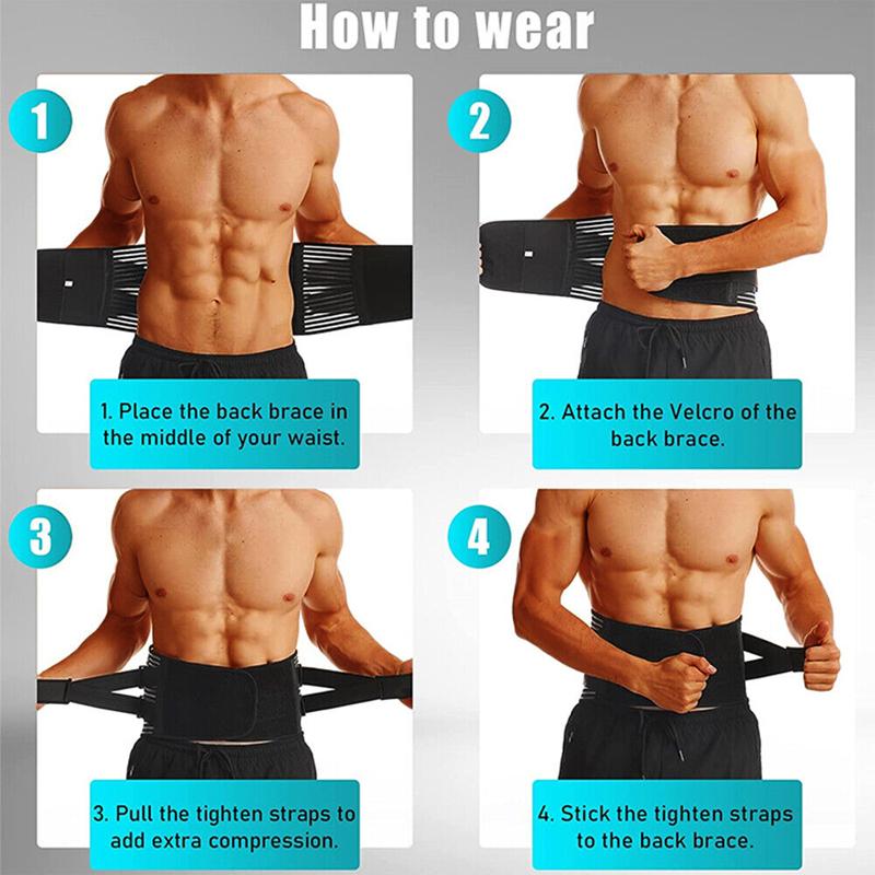 Регулируемый поясничный поддерживающий поясничный бандаж с 6-костным поясничным ортопедическим корсетом для мужчин, декомпрессионный поясничный тренажер для спины