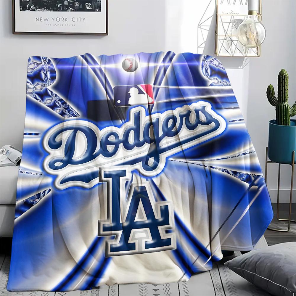 1Pc LA Dodgers Print Flannel Blanket, High quality Comfortable for All Seasons, Home Decor, Warmth and Comfort, Perfect for Gifts