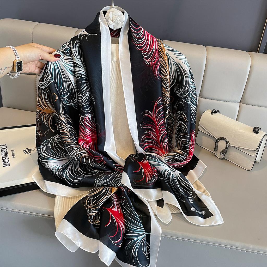 Женские 180*90 см модные красивые мягкие шелковые шарфы женские женские шаль хиджаб накидка платок бандана кашне пляжное парео