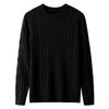 Men's Casual Argyle Crewneck Sweaters Thermal Cable Knit Pullover Sweater