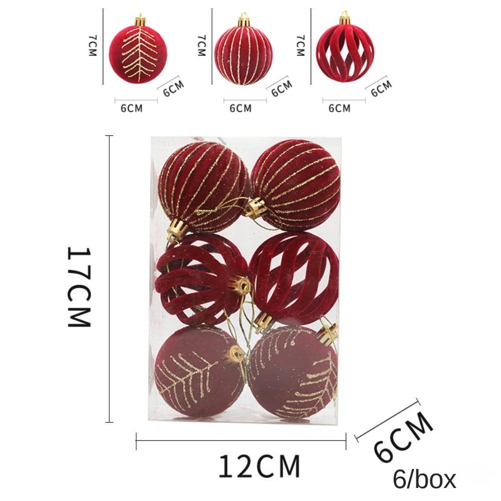 6pcs/Box DIY Crafts Painted Christmas Gifts Boxes Pendant Plastic Christmas Gift