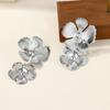 Exaggerated Alloy Pearl Stud Earrings Jewelry Fashion Statement Flower Earrings Niche Women's Earrings