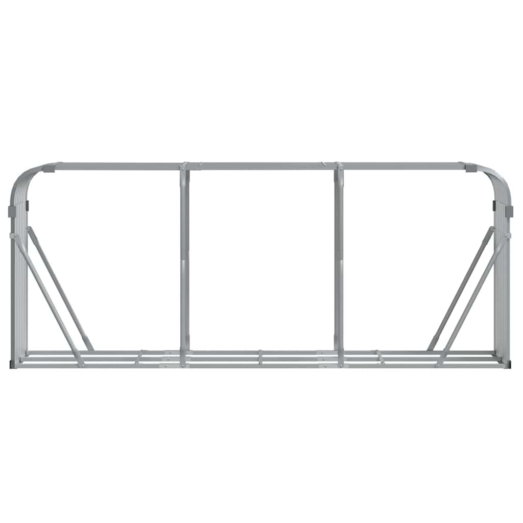 Firewood Storage Rack Light Gray 234x45x100 cm Galvanized Steel