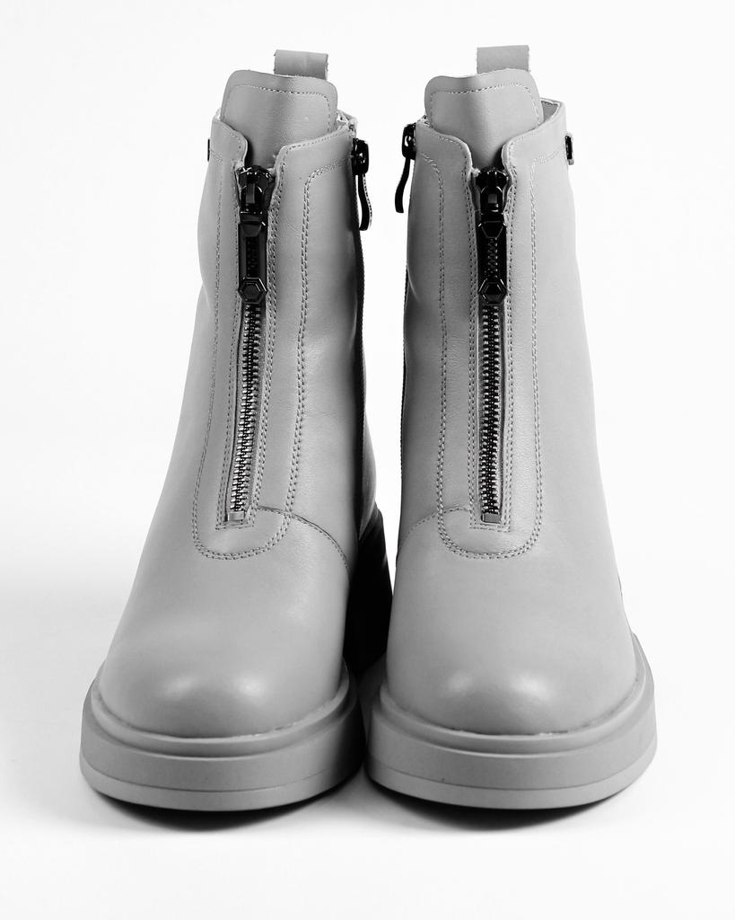 Ботинки с молнией Geronea 377758 36 Светло-серые кожа