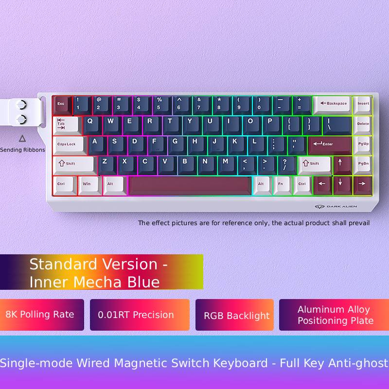 Low Noise USB Wired Keyboard 8K Return Hot Swap 0.01mm RT Custom RGB 65% Layout Size E-Sports Mechanical Gaming Keyboard