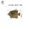 Antique Brass Pterophyllum Scalare Fish Watching Fishes Sea Animals Model Fishbowl Decoration Action Figures Education Miniature