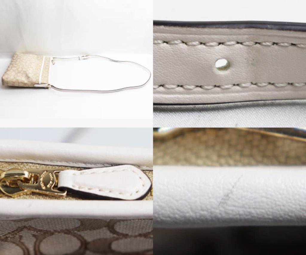 Coach Shoulder Bag F29960 Outline Signature Light Khaki X Chalk [Coach] Women's #01 [Outlet Product] [Product]