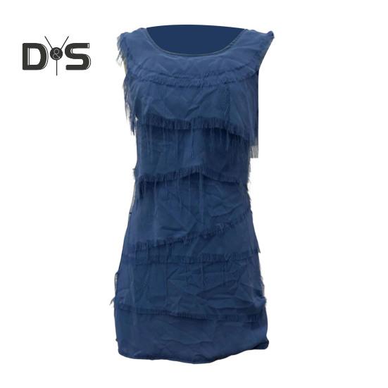 Леди летнее платье с бахромой, рваные, многослойные, без рукавов, с круглым вырезом, сплошной цвет, длиной до колена, пуловер трапециевидной формы с наклонным краем, повседневное платье миди для свиданий