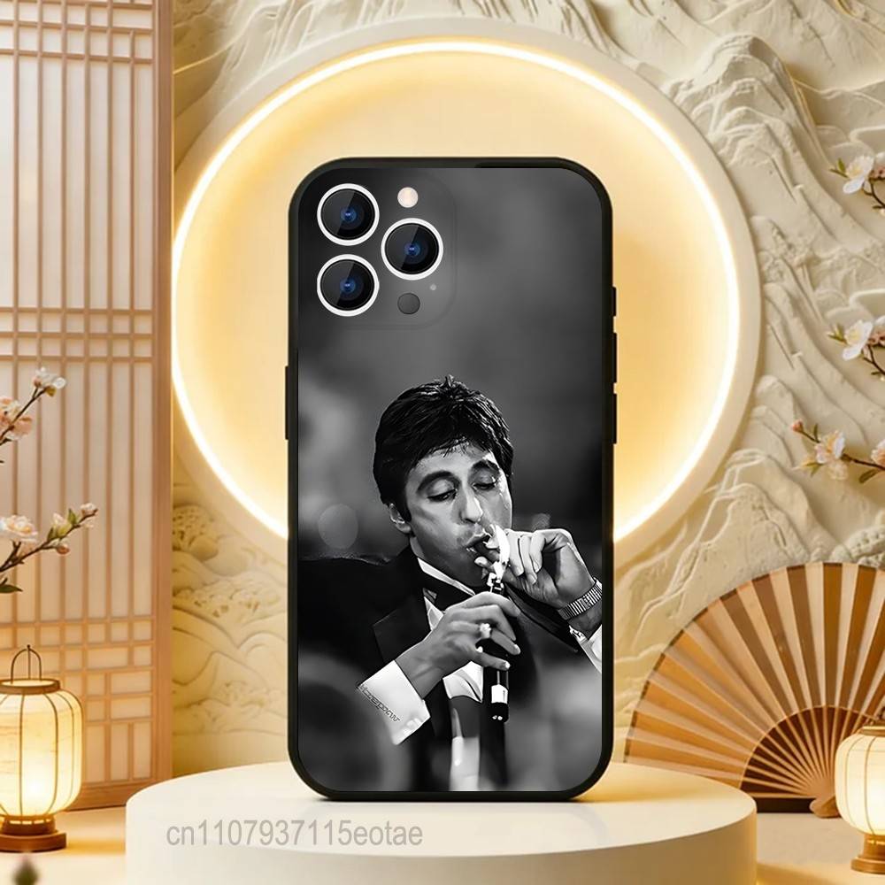 Чехол для телефона S-Scarfaces Tony Montana для iPhone 17,16,15,14,13,12,11,Pro,Max,Plus,E,Air,Mini Защитный Черный Чехол