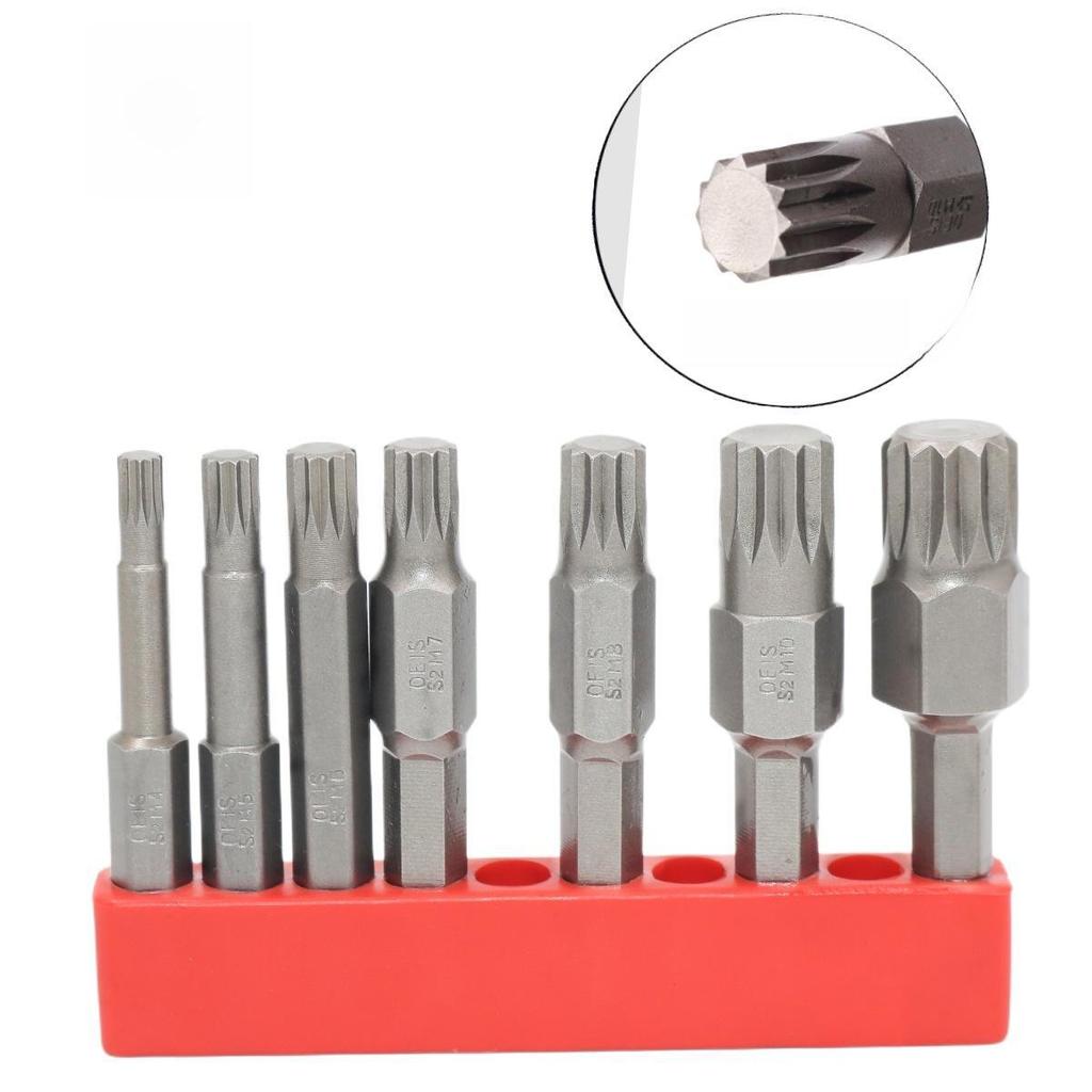 12-угольная головка пневматической отвертки из закаленной стали S2, 1/4" M-тип, внутренняя конструкция с двенадцатью цветами