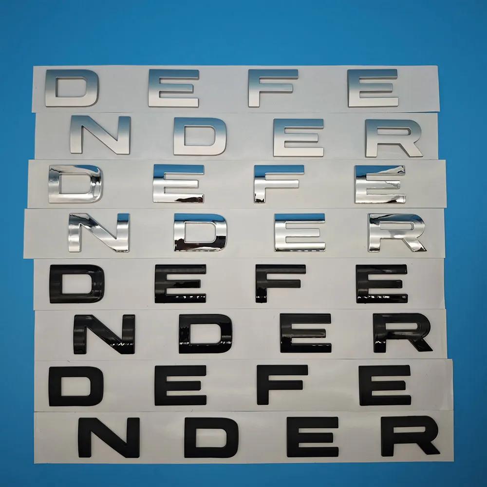 1pc 3D ABS Black Letters DEFENDER Badge Car Front Hood Bonnet Stickers Decals For Land Rover Defender Emblem Accessories FG3