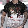 Hot Sell Christmas T-Shirt For Men 3d Snowman Printed Men'S Clothing Street Designer Short Sleeve Tshirts Daily Casual Tops Tees