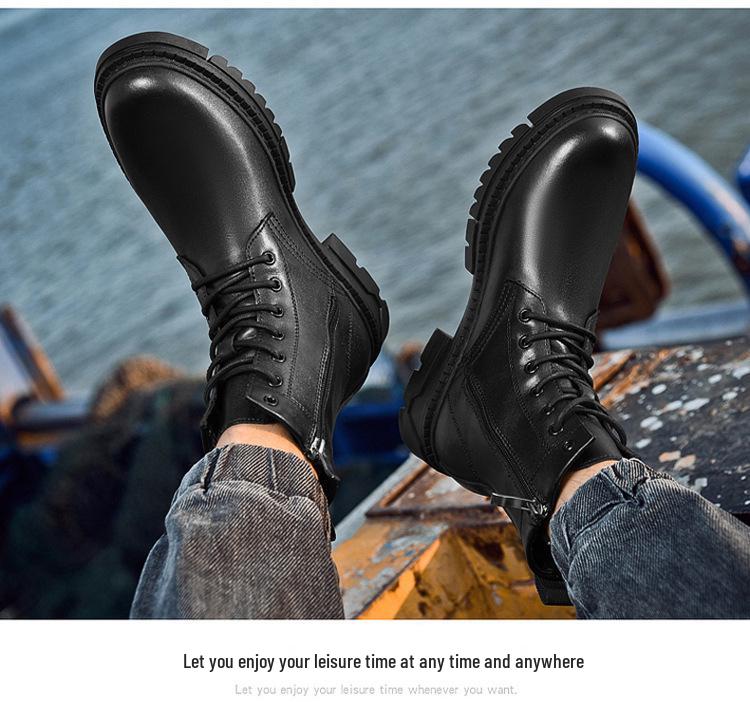 Очень большие мужские кожаные ботинки Dr. Martens - Для улицы, Теплые, Повседневные, Рабочая одежда на Осень/Зиму с дизайном для большого пальца.