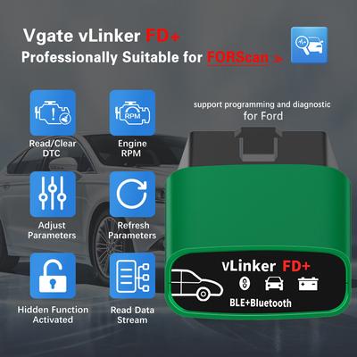 VLinker FD+ V2.2 Считыватель кодов FORScan J2534 ELM327 OBD2 сканер Инструменты для диагностики автомобиля OBD 2 Bluetooth WIFI Тестер для Ford Mazada