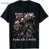 Fashion Anime Skul The Born To Shit Forced 2 Wipe Print O-Neck TShirt Retro Hip Hop Clothing Oversized Unisex Casual T-Shirt