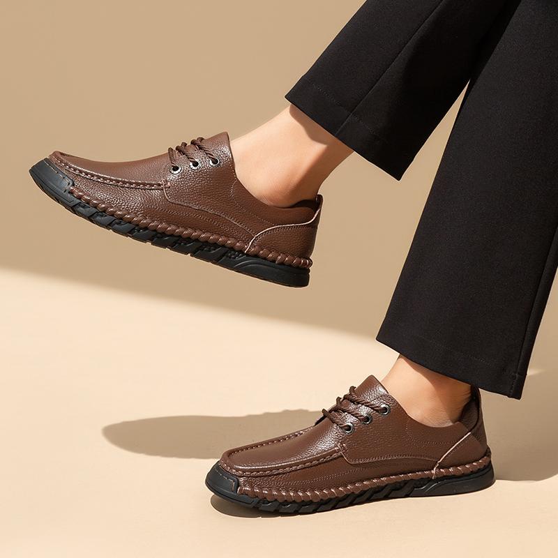 Мужская повседневная обувь из натуральной кожи, деловая обувь на шнуровке, универсальная мужская обувь для ходьбы, классическая новая мужская обувь для свадьбы