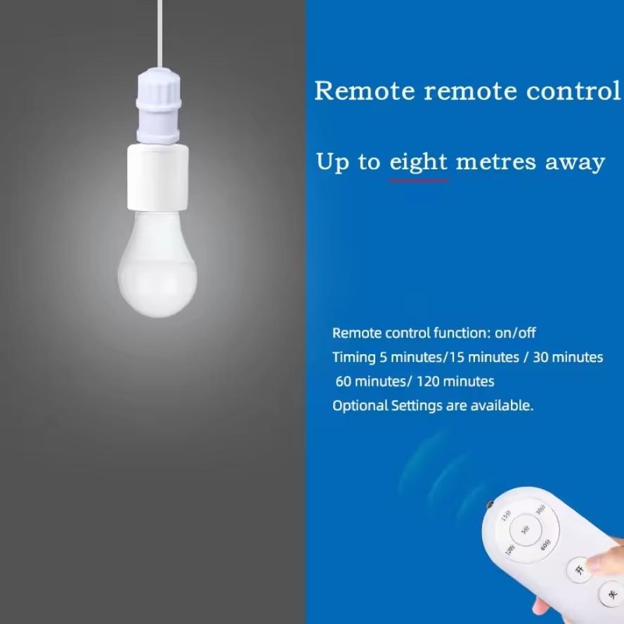 Smart Light Bulb Socket E27 Wireless Remote Control Switch LED Lamp Bases ON/OFF Room Chandelier Timer Switch Battery Powered