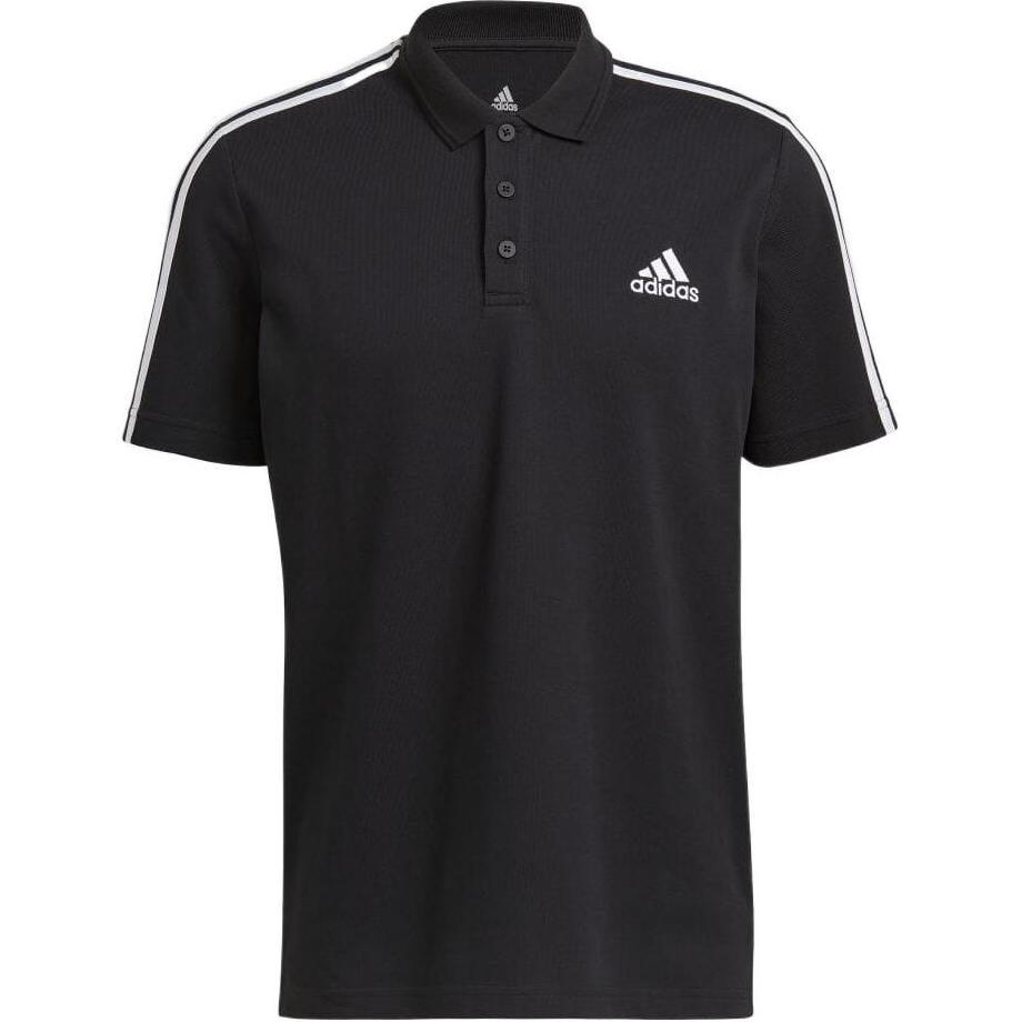 adidas Мужские поло Черный воротник-поло Умеренный прямой крой GK9097