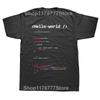 Смешные футболки Hello World Графические Хлопок Уличный стиль Короткий рукав Подарки на день рождения Языки программирования Футболка Мужская