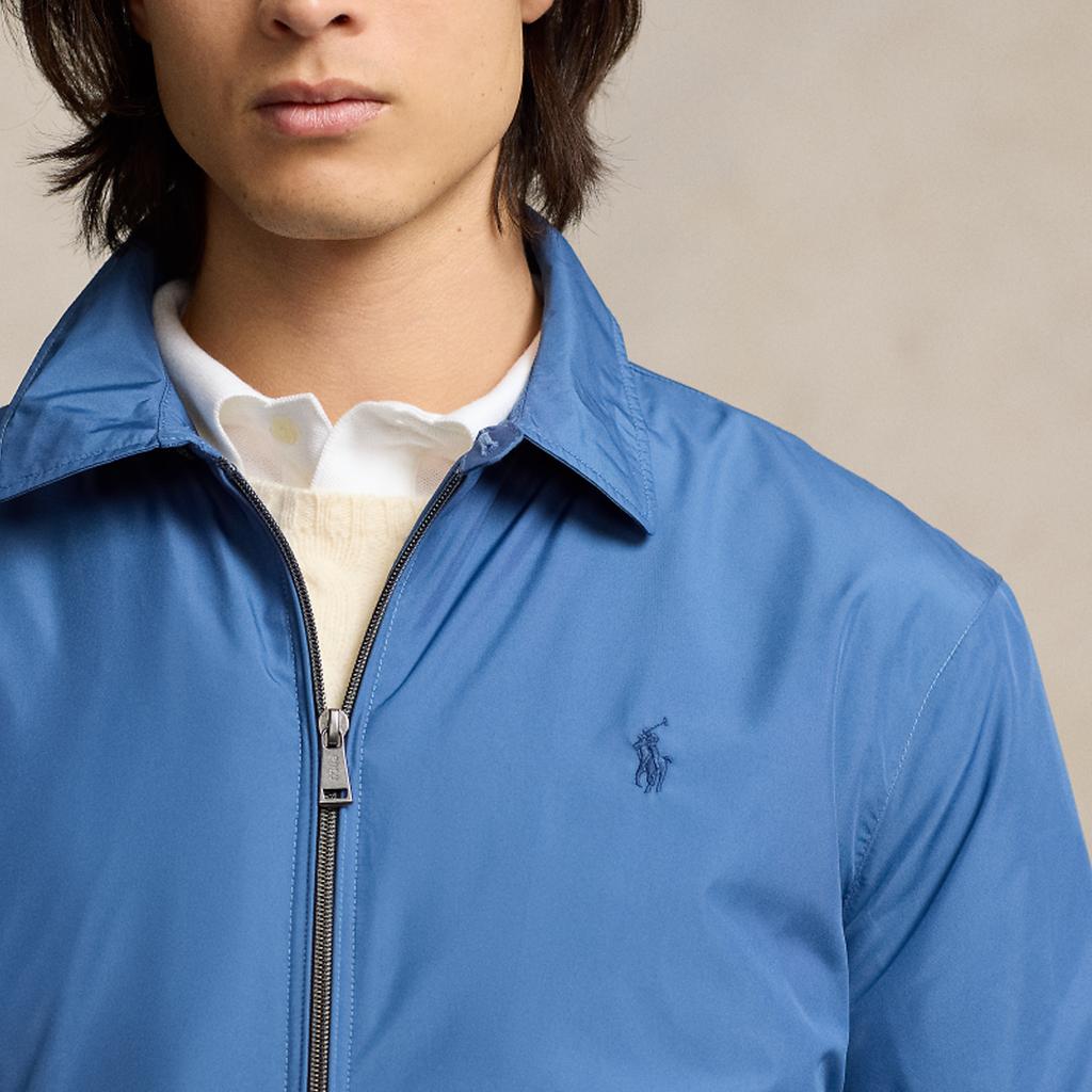 Polo Ralph Lauren Solid Color Polo Collar Logo Embroidered Zip Long Sleeve Jacket Men Jackets Blue MNPOOTW16021331-400