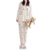 HEWEAYTA Long Sleeve Floral Lightweight Loungewear Set with and Loose Fit Size Women's Open-Front Pajamas, Buttons, Breathable, Comfortable, (White,
