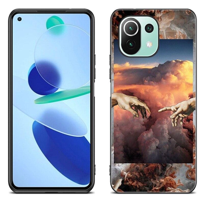 Чехол с рисунком в стиле Ренессанс для Xiaomi Mi 11 Lite NE 11i 10T 11T Pro A2 A3 Lite POCO F3 M3 M4 C31 X3 Pro NFC GT, черный чехол