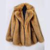 Women's Fall and Winter Popular Fashion Faux Fur Medium-length Suit Warm Coat