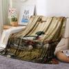 1PC Retro pastoral style Print FlAannel Blanket, High quality Comfortable for All Seasons, Home Decor, Warmth and Comfort