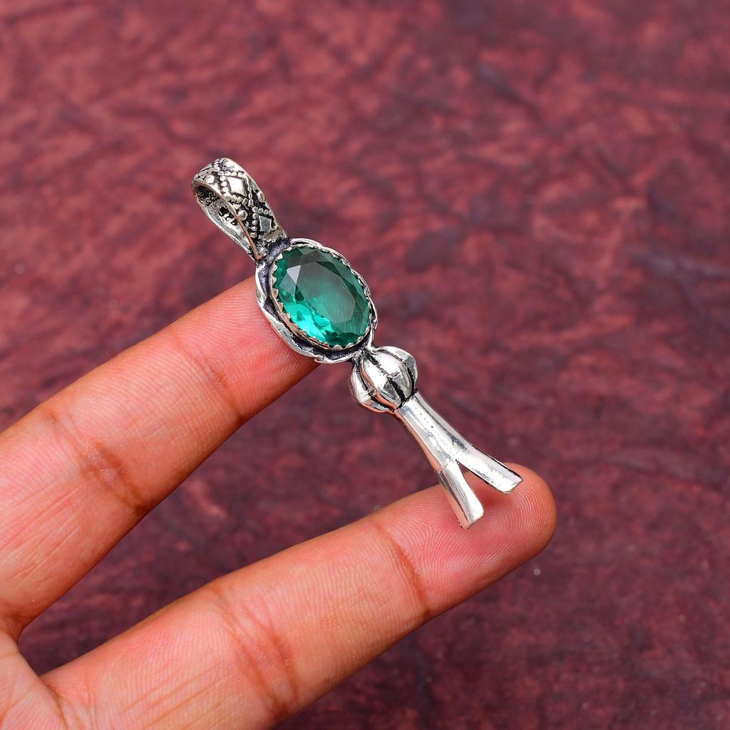 Awesome Paraiba Tourmaline Gemstone Pendant: 925 Sterling Silver Handmade Pendant Necklace Jewelry