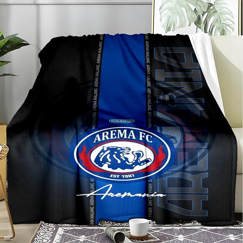 1PC Arema Football club Printed Soft Flannel Blanket Throw for Adult Bedroom Living Room Sofa Camping Travel Fan gifts Christmas Gifts