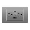 1PC American USB switch socket American standard American standard six-hole Type-c118 switch socket