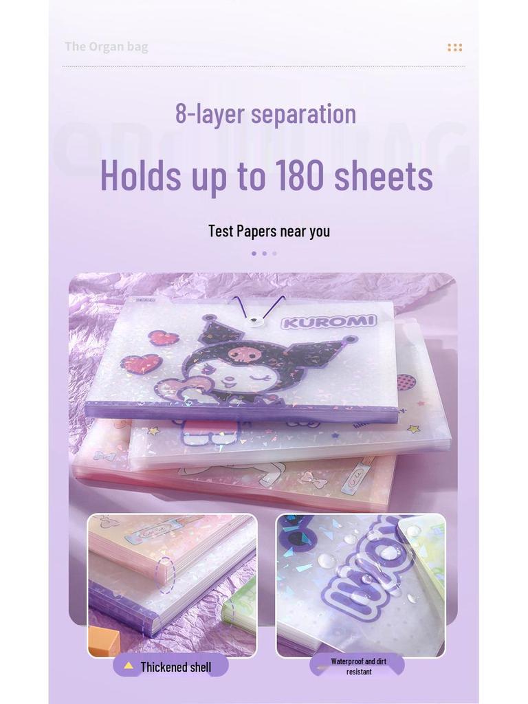 Sanrio Accordion Bag: Large Capacity Multi-Pocket A4 Student Folder